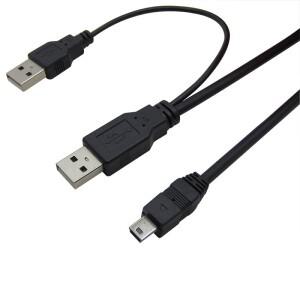 USB 2.0 A 수-미니 B 5 핀 데이터 케이블 코드 외부 수 전원 공급 케이블 모바일 외장 하드 드라이브용