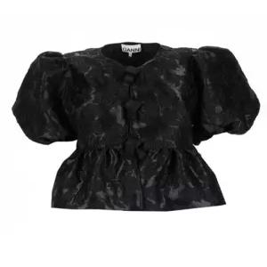 26SS  새틴 페플럼 타이 블라우스 A1040079 099 BLACK DOM
