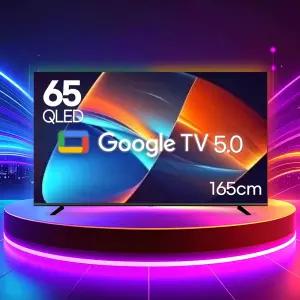 루컴즈 65인치 QLED 구글 5.0  스마트TV 165cm T6505KQLG 스탠드직배송(자가설치)