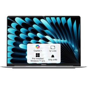 GEEKOM GeekBook X16 Pro 2.8파운드 노트북, 16인치 IPS 2.5K 16:10 노트북 컴퓨터, 울트라 9 185H, 32GB LPDDR5x 7500MHz RAM 2TB SSD, 최대 17시간, USB4, 지문, 듀얼 팬, 코파일럿, 윈도우 11 프로