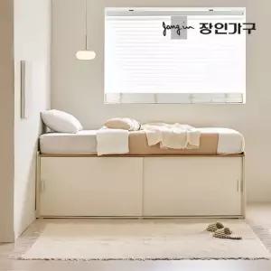 장인가구 도피오 슬라이딩 빅수납 높은 침대 프레임 SS (높이620)+본넬