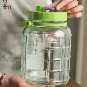 유리 과실주 주병 매실청 담금용 효소 유리 발효 용기 가스 장아찌 고추장 간장 된장 보관 식품 김치 장류