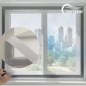 벨크로 방충망 140x140cm 붙이는 창문 베란다 모기장 탈부착 접착식 창틀방충망 DIY 찍찍이 셀프설치 교체 시공 벌레차단