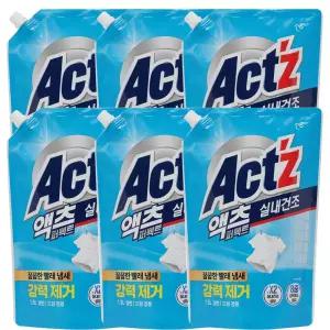 액츠 퍼펙트 실내건조 리필 1.5L 6개 액체세제 세탁세제