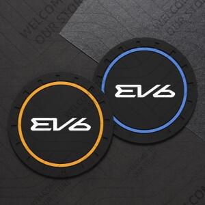 기아 EV5 전기 자동차 로고에 대 한 2Pcs 실리콘 코스터 Anti-Slip 워터 컵 음료 매트 인테리어 장식 액세