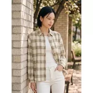 HANGTEN 여성 멀티컬러 체크 롱 셔츠_103(10570-120-401-68) 186555
