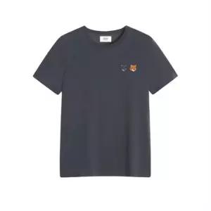 메종키츠네 MUST IT_ 더블 폭스 헤드 레귤러 티셔츠 OW011CFKJ7026 P190