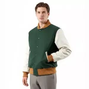 엔지니어드 가먼츠 Varsity Jacket_Olive Wool Melton (23F1H051-AL003) (바시티 자켓)