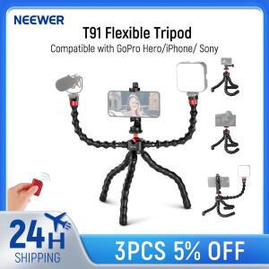 NEEWER T91 매직 암 2 개 장착 유연한 삼각대 브이로그 여행용 미니 고프로   14 호환 가능