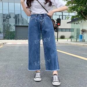 키작은여자 바지 얇은 여름 팬츠 청바지 일자 슬리밍 와이드 키작녀