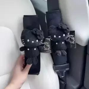 2pcs 귀여운 헬로 키티 자동차 안전벨트 커버 쿠션 플러시 어깨 스트랩 보호대 패드 인테리어 유니버설