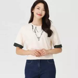 [피에이티]5부 우븐배색 티셔츠 1K65301