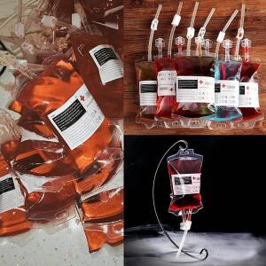 할로윈 파티 용품 350ml 재사용 가능한 PVC 혈액 음료 가방 1/3/10개 뱀파이어 공포 테마
