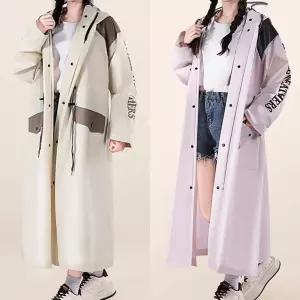 오버핏 롱 레인코트 여성 패션 우비 바람막이 점퍼