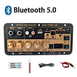 블루투스 오디오 증폭기 보드 100W 디지털 서브우퍼 듀얼 마이크 앰프 모듈 가정용 자동차 110V/220V 4-8