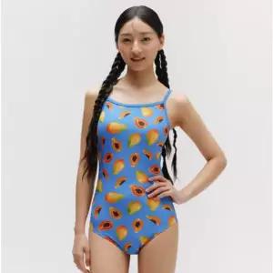 레노마수영복 *지퍼백 폴리백 브라캡 증정* 여성 파파야 탄탄이 U백원피스수영복 블루/LS2E202-BU