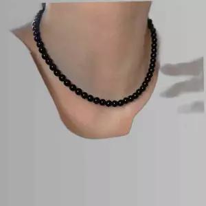 (쓰러담아) 블랙 볼 목걸이 구슬 비즈 원석 오닉스