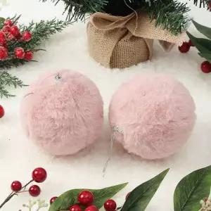 핑크블라썸 패브릭 장식볼 2P 10cm 복슬폼폼이 트리액 크리스마스 크리스마스장식 트리장식