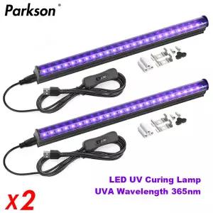 2개세트 5W USB UV LED 블랙 라이트 T8 블랙라이트 바 395nm 400nm 형광 파티 디스코 T8 튜브 UV 스트립 라