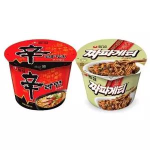 [하프클럽/기타]농심 신라면8개   짜파게티8개 큰사발 123g 16컵