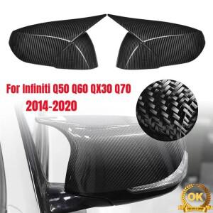 인피니티 Q50 2014-2020 ABS 자동차 사이드 미러 커버 윙 캡 외부 도어 트림 접착 스티커