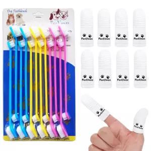 20 PCS 애완견 소프트 칫솔 - 소형에서 대형견을 위한 핑거