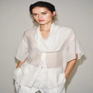 ZARA ZW 컬렉션 스카프 셔츠 - 화이트 0340/200/250