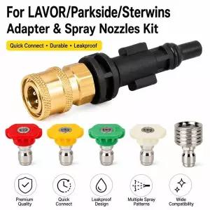LAVOR Parkside Sterwins 압력 세척기 어댑터 키트 퀵 커넥트 피팅4가지 색상 스프레이 노즐 및 스테인리스