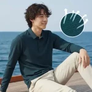 반팔티 반팔티셔츠 남자 카라티 메쉬 롱슬리브 여름 긴팔 쿨티셔츠 티셔츠 카라 냉감