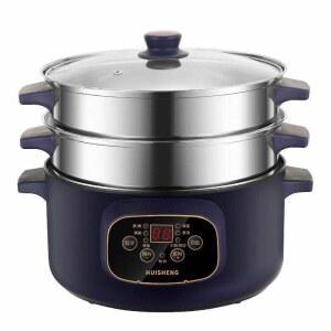 만두찜기 가정용 전기찜 찐빵 순대 도자기 2단 스팀기 만두 쿠커 화이트 1단 찐만두