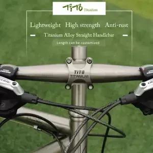 TiTo GR9 티타늄 합금 산악 자전거 핸들 바 슈퍼 라이트 MTB/도로 부품 플랫 31.8 또는 25.4*600~720mm