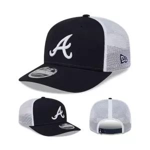 New Era 뉴에라 애틀랜타 브레이브스 970 네이비 스냅백 모자 MLB 스트레치 스냅 트러커 메쉬 캡