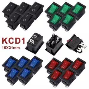 5/20Pcs KCD1 전원 스위치 ONOFF 2Pin 로커 선박 유형 10A 125V 6A 250V 15*21mm