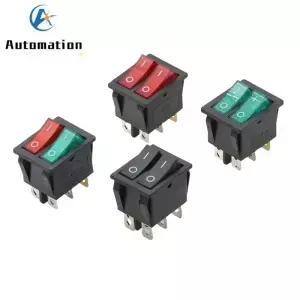 1PCS KCD8 6PIN 16A 250V 20A 125V 이중 조명 스위치 로커 방수 ONOFF 래칭 보트 전원
