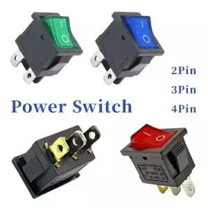 KCD1 15*21mm 2 3 4핀 래칭 로커 전원 스위치 LED 라이트 6A 250V 10A 125V