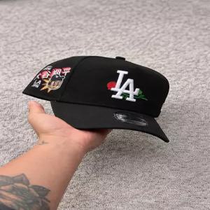 New Era LA 다저스 블랙 9FORTY 조절식 캡 오타니 패치 야구 모자 (원사이즈)
