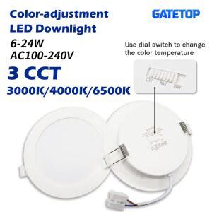 2개/세트 매립형 LED 다운라이트 110V 220V 스위치 3000K 다이얼 CCT