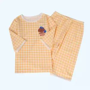 앙떼떼 ENTETEE 체크 면 모달 7부 실내복 (110) ATLA25521 4938705