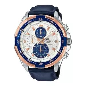 카시오 에디피스 EDIFICE 100m 방수 크로노그래프 천연 가죽 벨트 EFR-539L-7C 남성용 손목시계