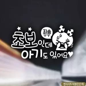 초보운전 초보자동차스티커 반사 차량용스티커 차량 데칼 자동차