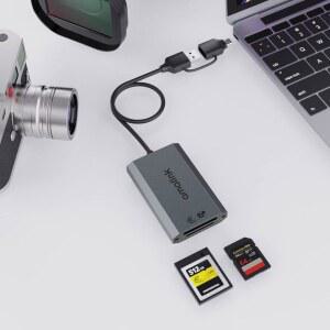 AMALINK CFEXPRESS 타입 B /SD USB 슬롯 USB-C UHS-II 듀얼 어댑터 USB-A 리더기 2 - 및 있는 SD4.0 3.2 카드용 카드 메모리 GEN 커넥터가