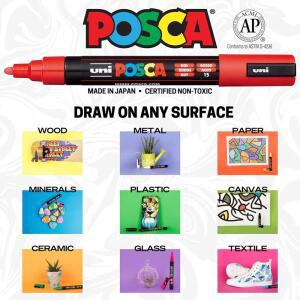 Uni Posca 36 색 아크릴 마커 펜 PC-1M 0.7mm 엑스트라 파인 페인트 메이커 락 페인팅 DIY 공예 미술 용품