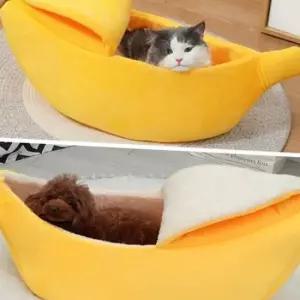 고양이 강아지 바나나침대 숨숨집 하우스 S사이즈