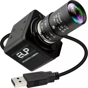 IFWATER USB 카메라 6메가픽셀 고해상도 5K 웹캠 CS 마운트 5-50mm 수동 바리포커스 렌즈 클로즈업 OpV