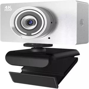 마이크가 AEICIK 4K UHD 웹캠 자동 초점 스트리밍 웹 카메라 노이즈 캔슬링 조명 보정 USB 그 앤 플