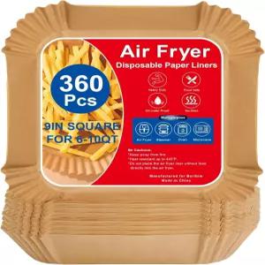 보리빔 9 에어프라이어 종이 라이너 360 PCS 사각 일회용 - 액세서리 논스틱 및 양피지 6-0QT 켓 오븐