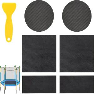 6pcs 자가 접착 트램펄린 패치 수리 액세서리 키트 매트의 찢어짐이나 구멍을 위한 고무 네트 테이프 3개와