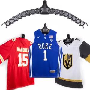 ChalkTalkSPORTS JerseyGenius 벽걸이용 조절식 Jersey 행거 - 드릴링 없음 하키 풋볼 야구 농구 축구에