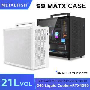 METALFISH S9 MATX 컴퓨터 케이스 게임용 섀시 PC 지원 ITX MATX
