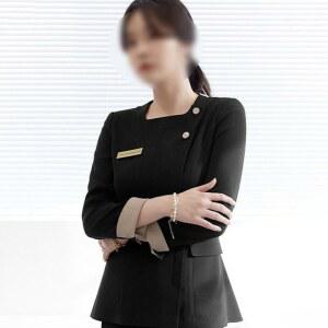 싱글 여성 바지 톱 스파 교회안내복 원무과 S 블랙 데스크 여름 관 유니폼 상담실 프론트 호텔